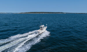 Fore River Sportfishing cruising on water, Photo Credit: PGM Photography