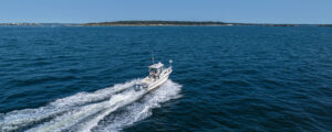 Fore River Sportfishing cruising on water, Photo Credit: PGM Photography