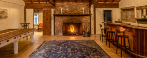 Boothbay Playhouse fireplace lounge, Photo Credit:: PGM Photography