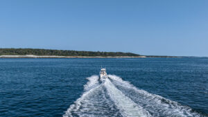 Fore River Sportfishing cruising on water, Photo Credit: PGM Photography