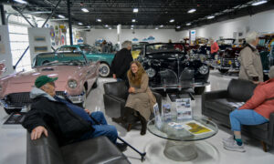 People sitting at Maine Classic Car Museum, Photo Credit: Lauren Peters at Visit Portland