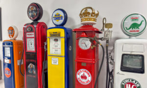 Vintage gas pumps, Photo Credit: Lauren Peters at Visit Portland