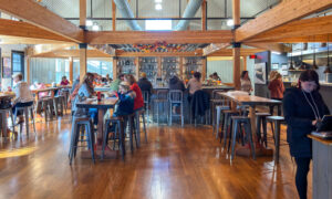Dinning at Nonesuch Brewery, Photo Credit: Lauren Peters at Visit Portland