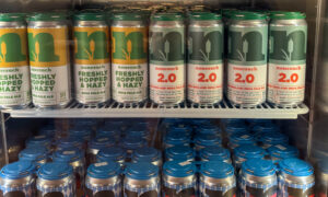 Nonesuch Brewery cooler of beer, Photo Credit: Lauren Peters at Visit Portland