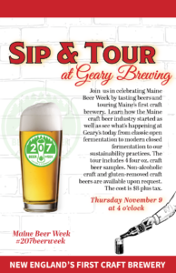 Sip and Tour. Photo courtesy of Geary Brewing