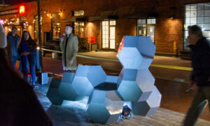 Unveiling of First Friday sculpture. Photo Credit: Lauren Peters at Visit Portland