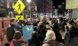 Carolers singing in Portland. Photo Credit: Lauren Peters at Visit Portland