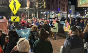 Carolers singing in Portland. Photo Credit: Lauren Peters at Visit Portland