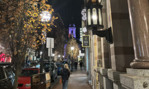 Sidewalk lights. Photo Credit: Lauren Peters at Visit Portland