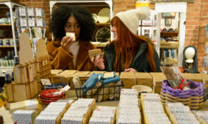 People shopping in Made in Maine; Photo Credit: Lauren Peters at Visit Portland