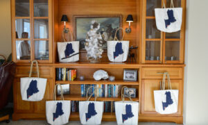 Visit Portland custom Sea Bags, Photo Credit: Lauren Peters at Visit Portland