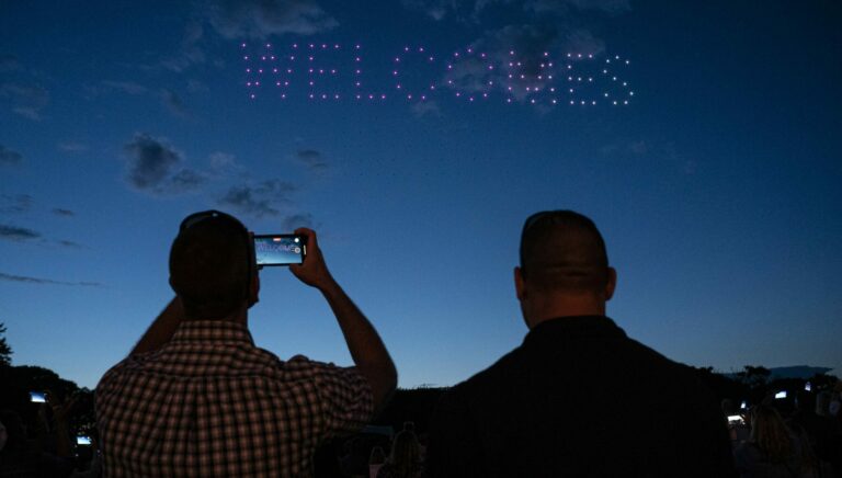 Welcome in sky for Group, Photo Credit: Ian Wagreich Photography