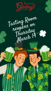 Tasting room reopens; Photo courtesy of Geary Brewing Co