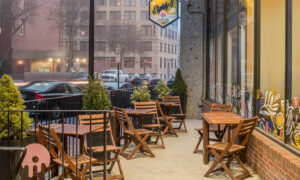 Outdoor Seating at The Eighty8 Donut Café. Photo Credit: Peter G Morneau Photography