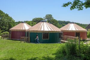 Yurts at The Ecology School. Photo Credit: Peter G. Morneau Photography