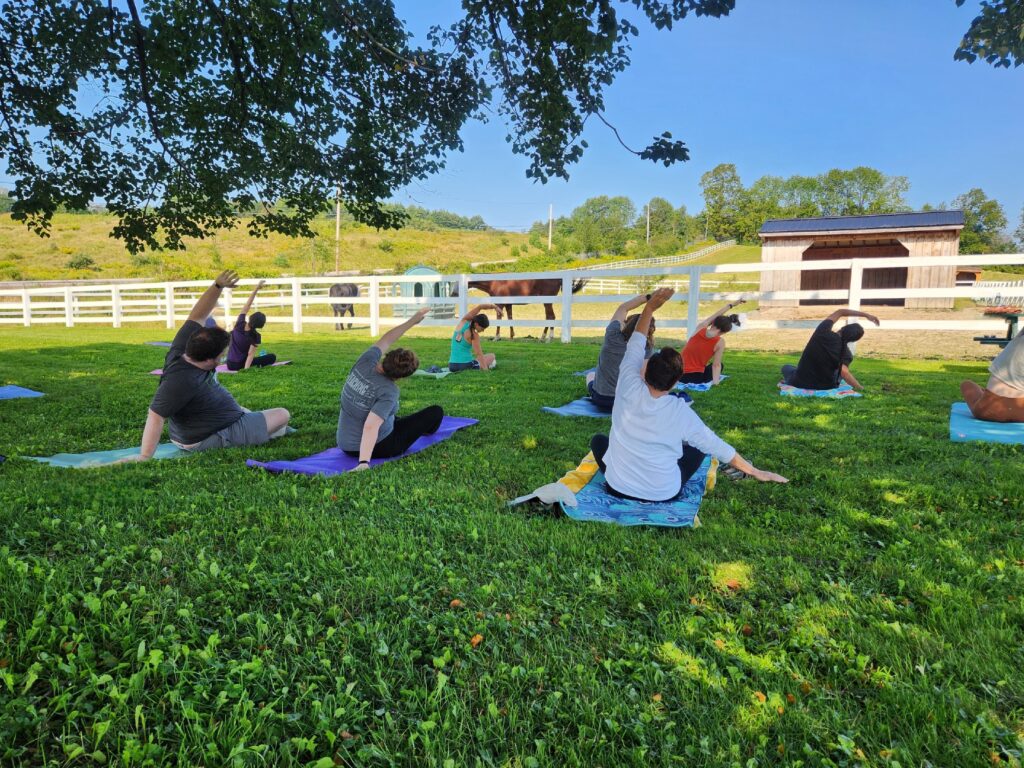 Horse Yoga MSSPA; Photo courtesy of Ashley Flowers Yoga