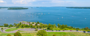 Aerial of Eastern Promenade in summer; Photo Credit: Peter G. Morneau Photography