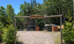 Outdoor village animals sign and gravel path; Photo Credit: Peter G. Morneau Photography