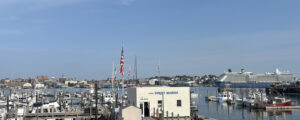 A cruise ship in Portland Harbor; Photo Credit: Lauren Peters at Visit Portland