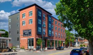 Exterior of Longfellow Hotel on a sunny day; Photo Credit: Peter G. Morneau Photography