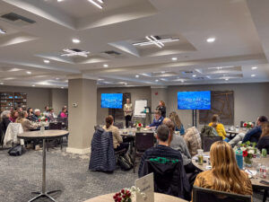 Winter presentation to meeting group; Photo Credit: Lauren Witt at Visit Portland