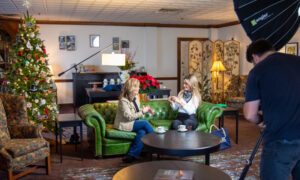 Maine Life interview filming; Photo Credit: Lauren Peters at Visit Portland