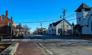 Freeport in the winter; Photo Credit: Lauren Peters at Visit Portland