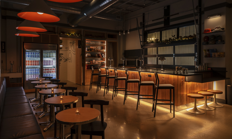 Orange Bike Brewing interior bar; Photo Credit: Peter G. Morneau Photography