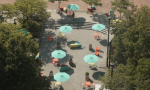 Aerial of a park in Portland city; Photo Credit: Digital Edge