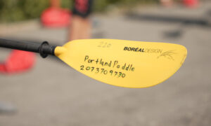 Closeup of Portland Paddle information on a paddle; Photo Credit: Digital Edge