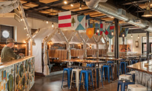 Interior of Camp Pennant dinning; Photo Credit: Peter G. Morneau Photography
