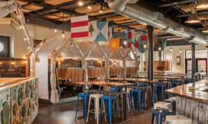 Interior of Camp Pennant dinning; Photo Credit: Peter G. Morneau Photography