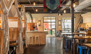 Interior of Camp Pennant dinning; Photo Credit: Peter G. Morneau Photography