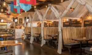 Interior of Camp Pennant dinning; Photo Credit: Peter G. Morneau Photography