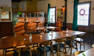 Boone's dinning or meeting space; Photo Credit: Lauren Witt at Visit Portland