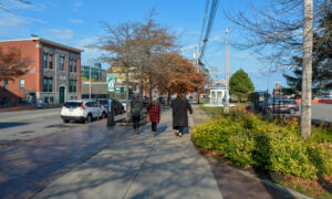 Women walking down the street in Portland; Photo Credit: Lauren Witt at Visit Portland