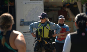 Group hearing paddle board instructions; Photo Credit: Digital Edge