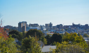 Portland skyline from Fort Sumner Park; Photo Credit: Lauren Witt at Visit Portland