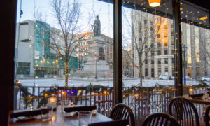 Interior of David's and Monument Square; Photo Credit: Lauren Witt at Visit Portland