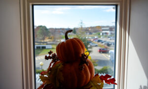 Thanksgiving display in hotel window; Photo Credit: Lauren Witt at Visit Portland