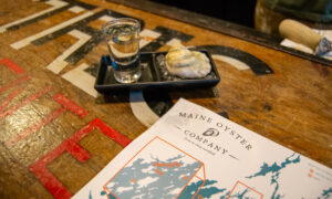Maine Oyster Co. Oyster shot; Photo Credit: Lauren Witt at Visit Portland
