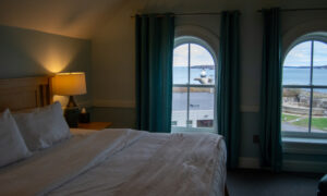 Hotel room overlooking Spring Point Ledge Light; Photo Credit: Lauren Witt at Visit Portland