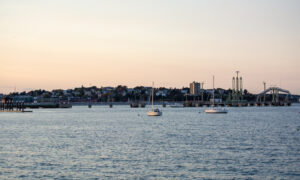 Portland skyline at sunset; Photo Credit: Lauren Witt at Visit Portland