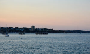 Portland skyline at sunset; Photo Credit: Lauren Witt at Visit Portland