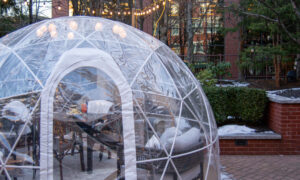 Harbor Bistro Igloos; Photo Credit: Lauren Witt at Visit Portland