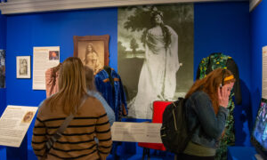 Group exploring music exhibit; Photo Credit: Lauren Witt at Visit Portland