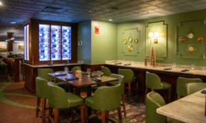 Hotel restaurant at night; Photo Credit: Lauren Witt at Visit Portland