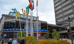 Abstract art in downtown Portland; Photo Credit: Lauren Witt at Visit Portland