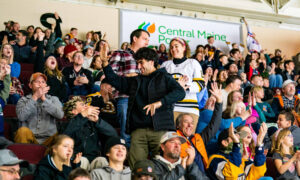 Maine Mariners audience cheering for team; Photo Credit: Maine Mariners Photography Team