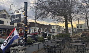 Freeport street in the winter; Photo Credit: Lauren Witt at Visit Portland